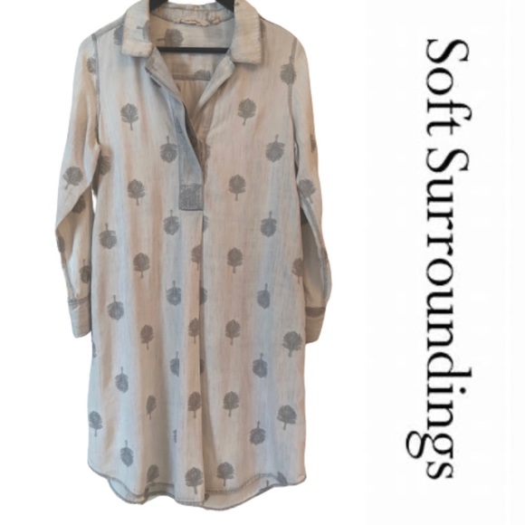 Soft Surroundings Embroidered Dress - Sz S - Picture 1 of 8